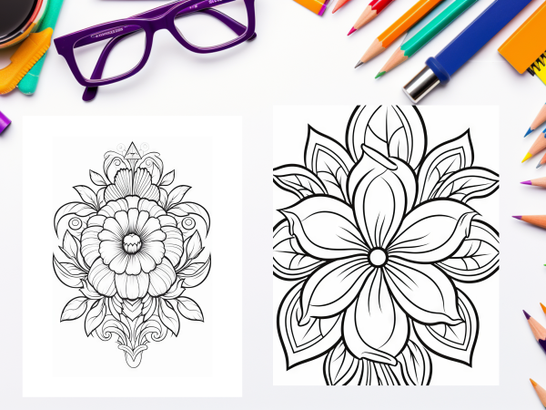 Large Print Easy Mandala Floral Coloring Book | 28 Pattern Coloring Pages Volume - 3 - Image 3