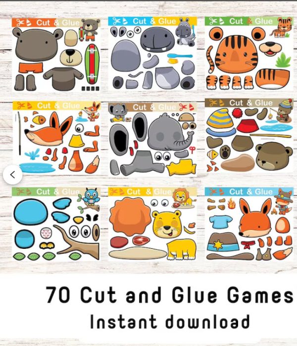 70 Cut and Glue Games | Printables