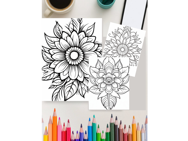 Large Print Easy Mandala Floral Coloring Book | 27 Pattern Coloring Pages Volume - 2 - Image 3