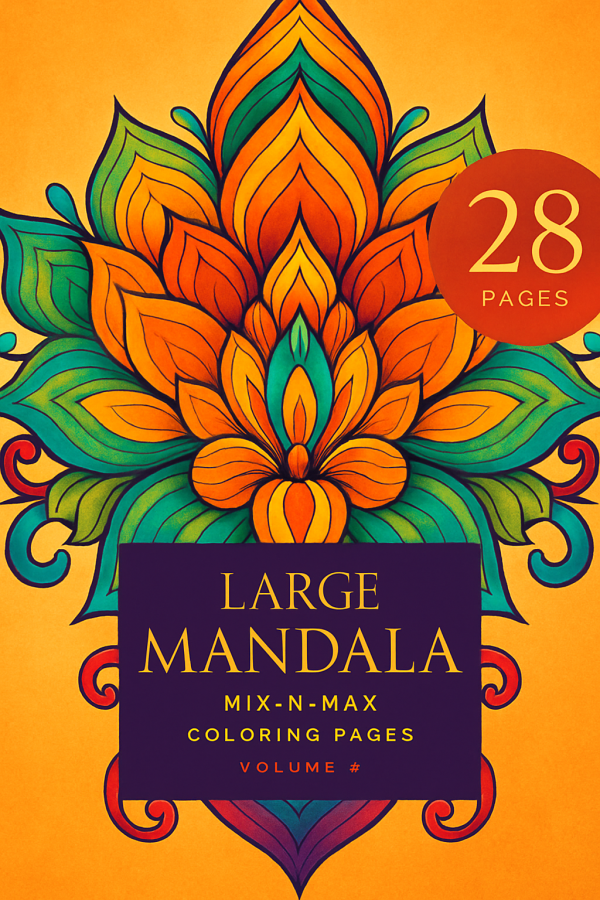 Large Print Easy Mandala Floral Coloring Book | 28 Pattern Coloring Pages Volume - 3
