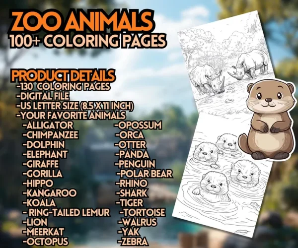 Zoo Animal Coloring Pages for Kids, 100+ Coloring Pages - Image 4