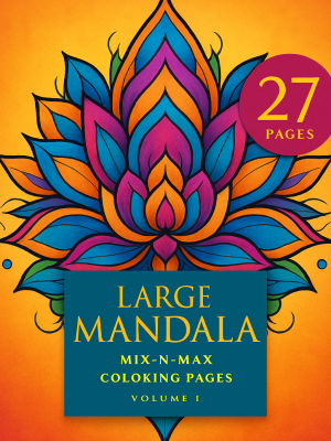 Large Mandala Coloring Book Volume 1 Adult Coloring Book, 27 pages