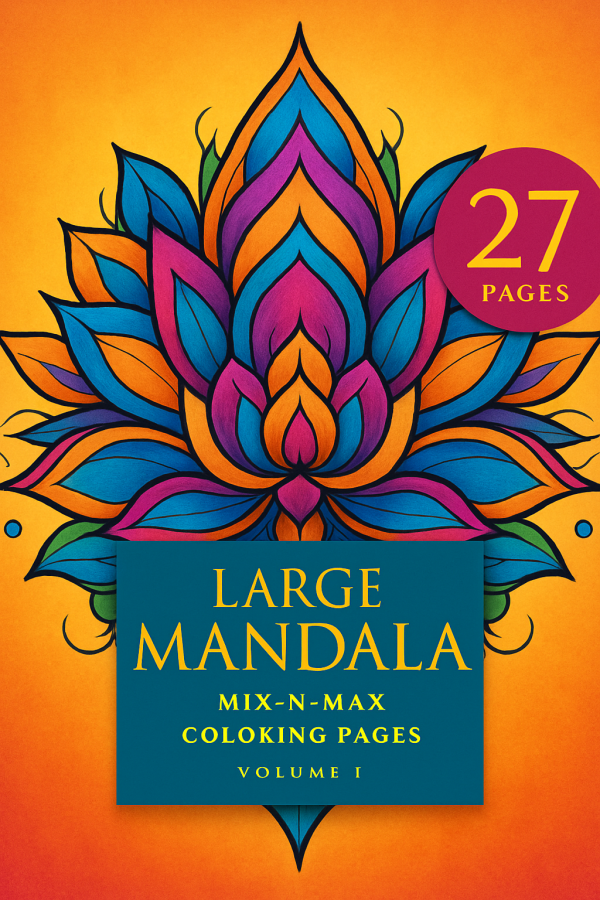Large Mandala Coloring Book Volume 1 Adult Coloring Book, 27 pages